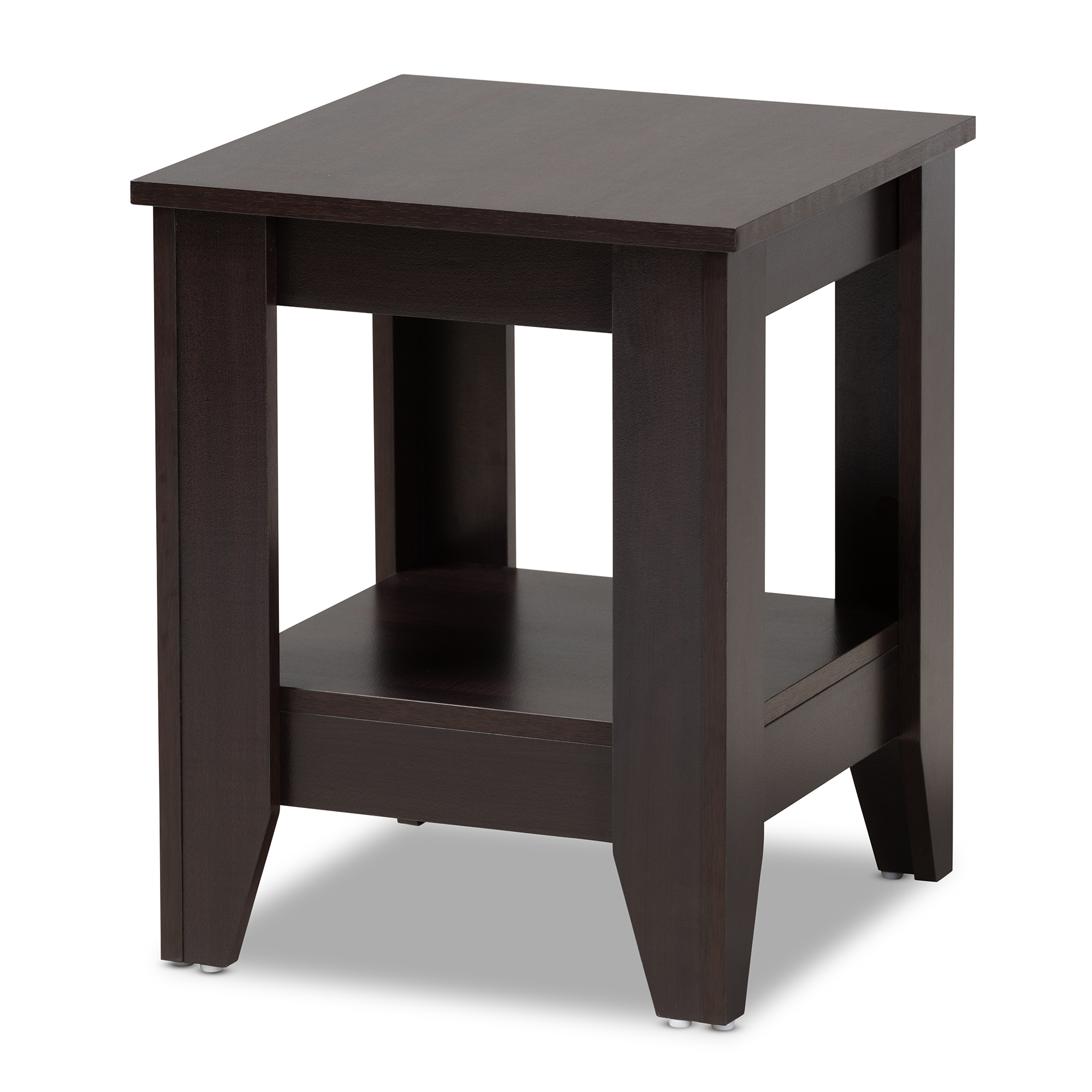 Dark wood store end table